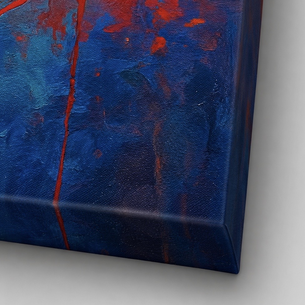 Visage d'une Époque – Tableau Portrait Contemporain | SPEKTRA Détail du tableau Visage d'une Époque montrant la texture de la toile premium et la qualité d'impression du portrait contemporain